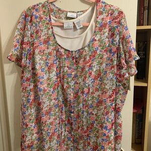 Vibrant Floral Blouse with Multicolor Design